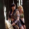 xena and gabrielle on a horse